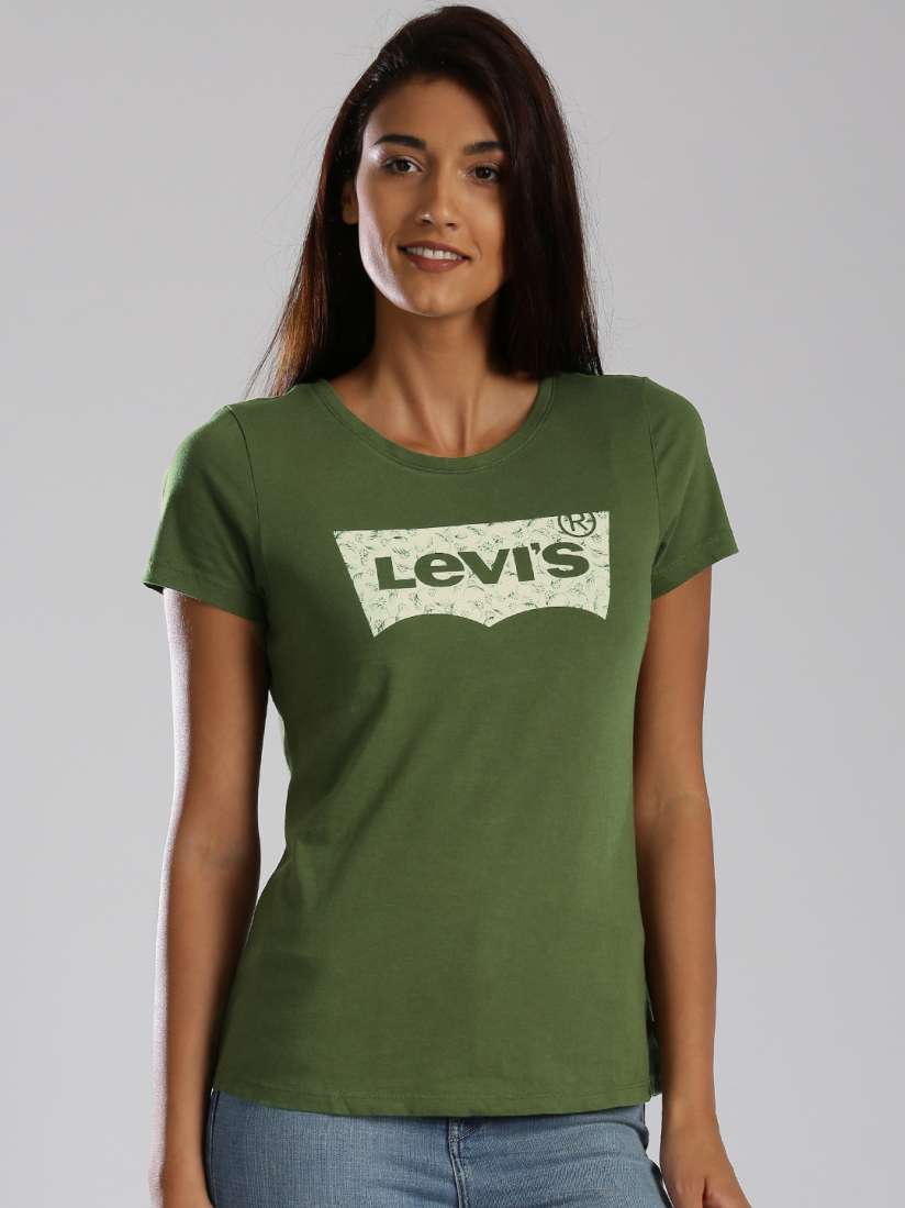 Levi's olive green t shirt outlet