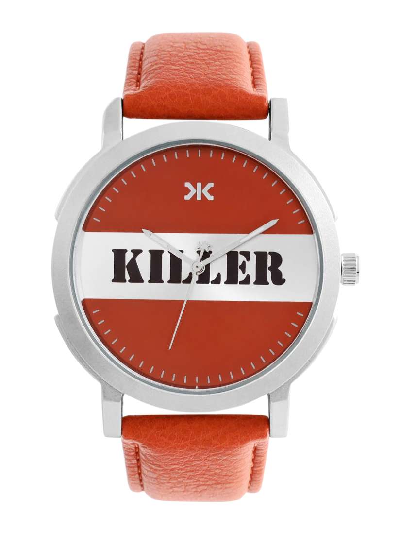 Buy Killer Men Tan Brown Silver Toned Brand Logo Print Analogue Watch KL 25B Watches for Men 14299200 Myntra
