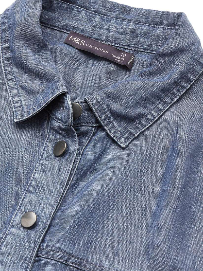 Marks and spencer denim shirt dress best sale