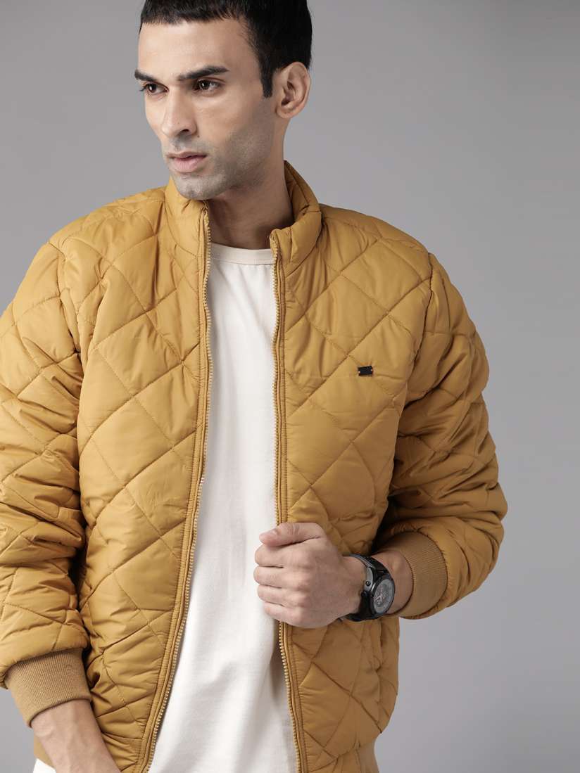 Mustard bomber jacket mens deals