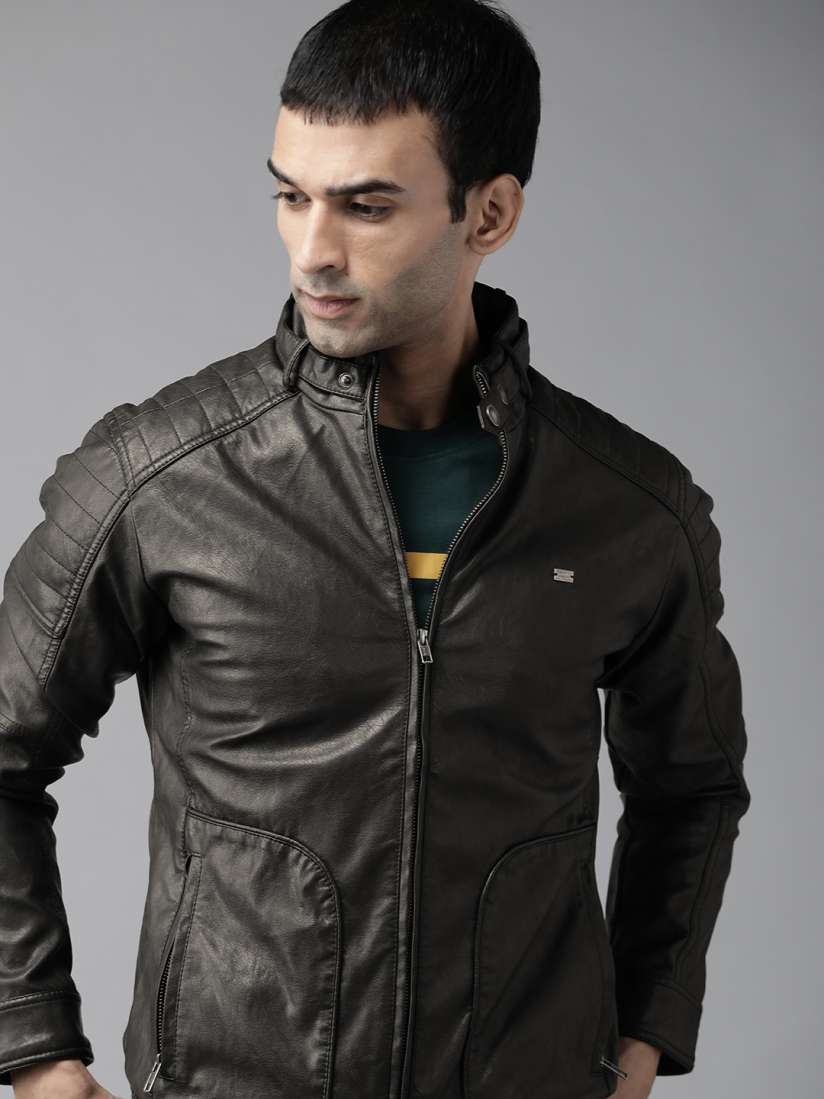Buy Roadster Men Black Solid Biker Jacket Jackets for Men 14306180 Myntra