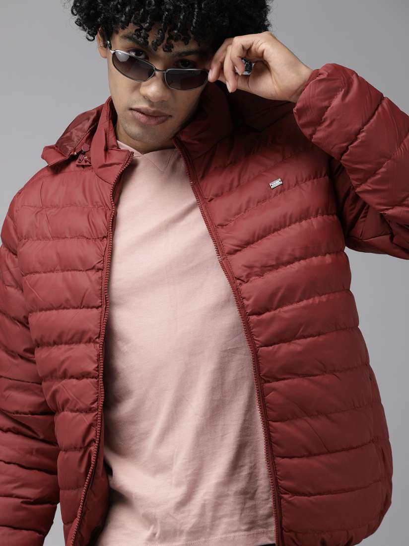 Maroon puffer jacket shop