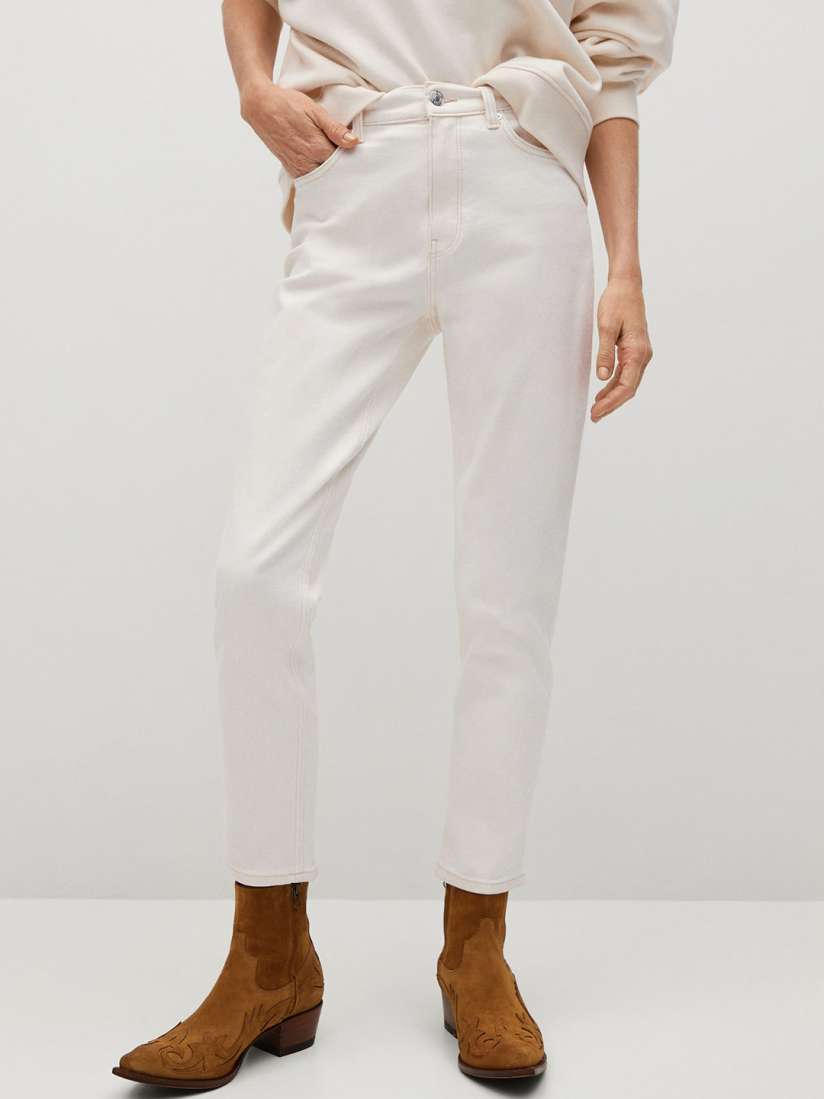 Mango white mom jeans online