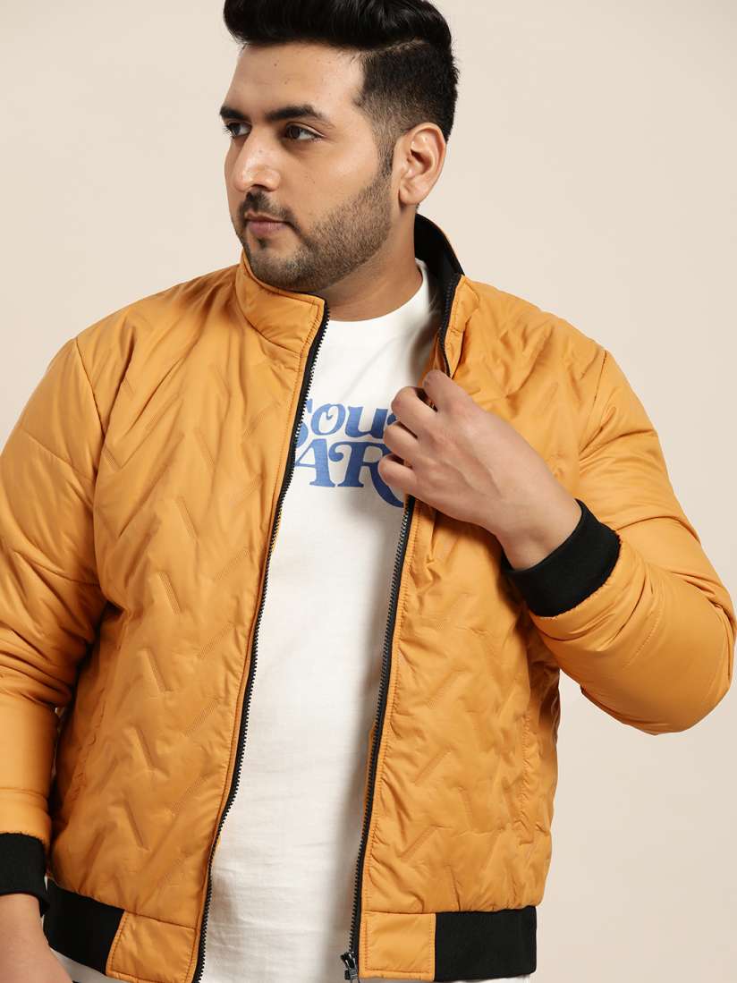 Buy Sztori Men Plus Size Mustard Yellow Solid Padded Jacket Jackets for Men 14311586 Myntra