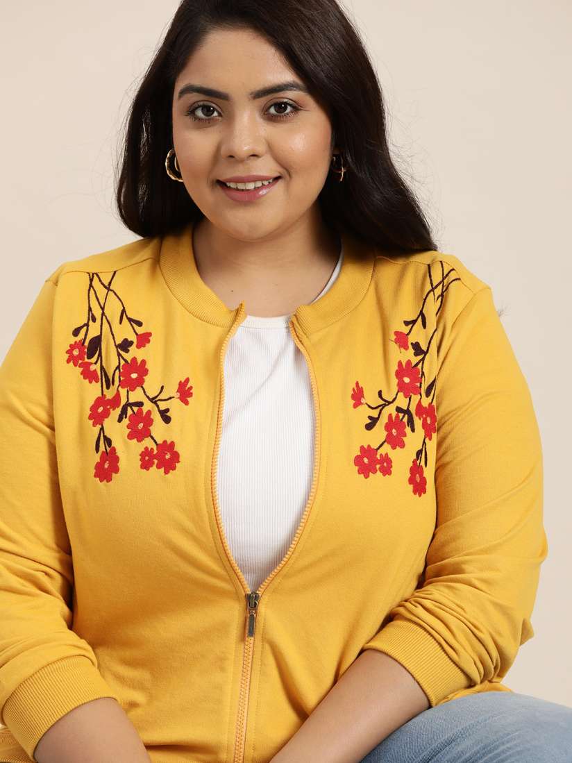 Women's plus size embroidered sweatshirts outlet