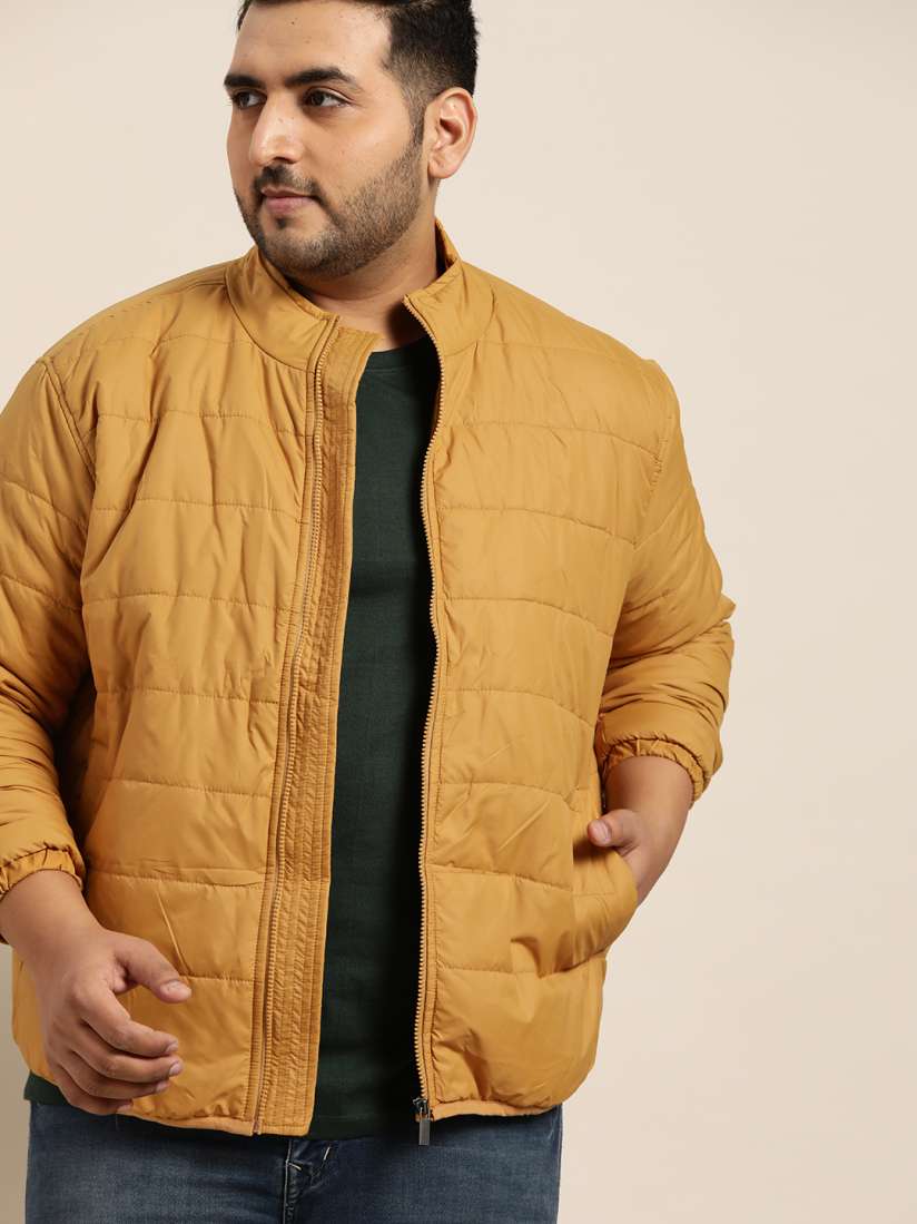 Buy Sztori Men Plus Size Mustard Yellow Solid Padded Jacket Jackets for Men 14320472 Myntra