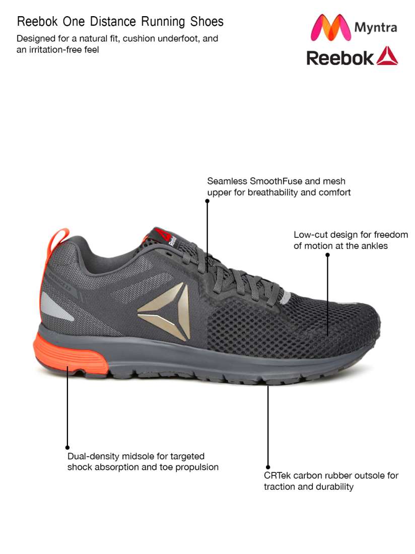 Reebok distance 2.0 gray running shoes cheap