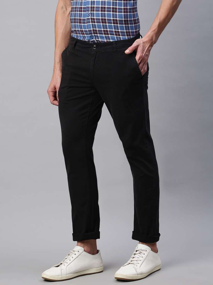 Buy abof Men Black Slim Fit Chinos Trousers Trousers for Men 14334288 Myntra