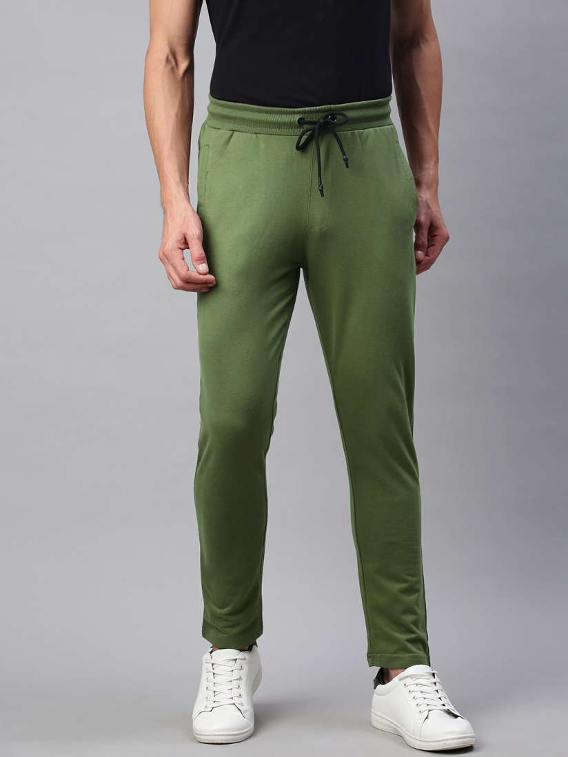 Buy abof Men Olive Green Solid Regular Fit Track Pants Track Pants for Men 14335068 Myntra