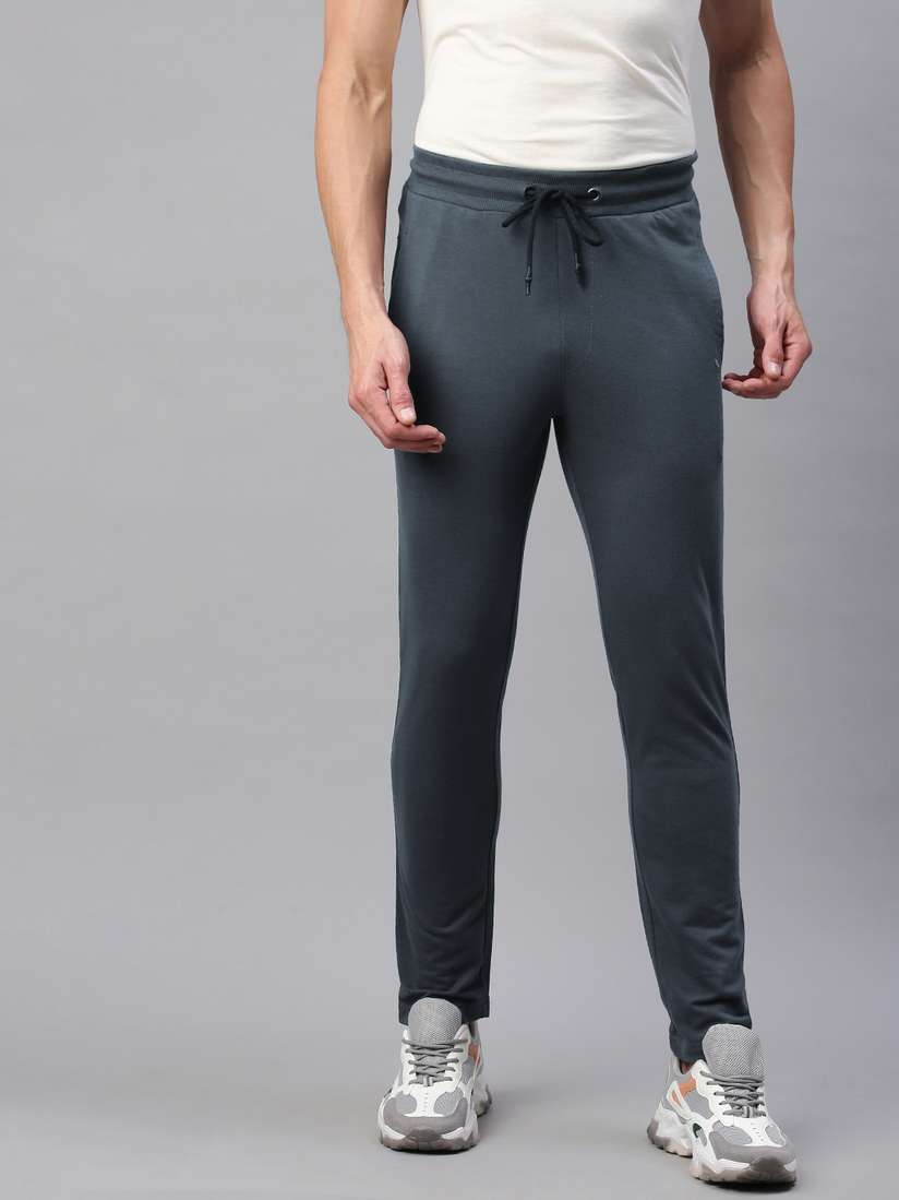 Abof Track Pants Buy Abof Men Charcoal Grey Solid Regular Fit