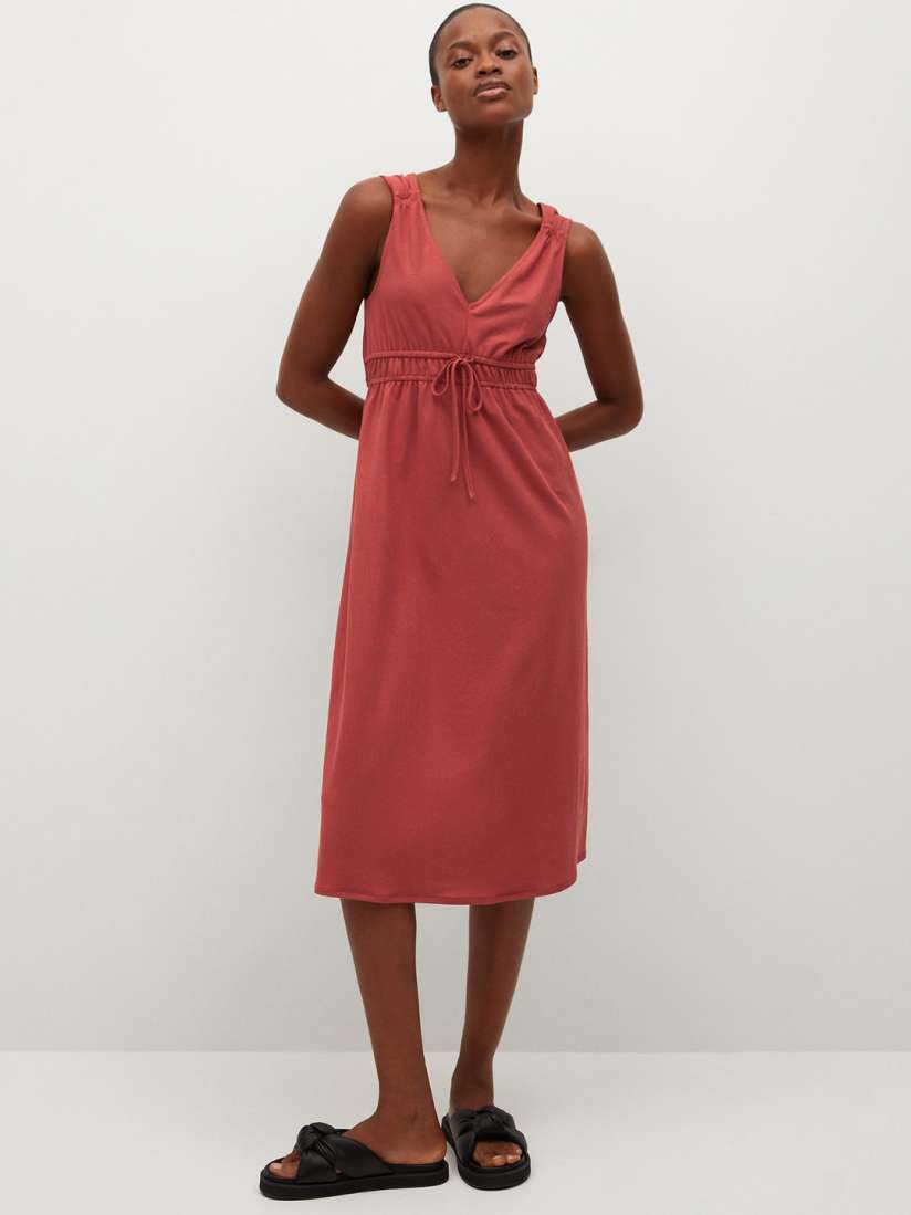 Buy MANGO Red Solid A Line Midi Dress Dresses for Women 14340684 Myntra
