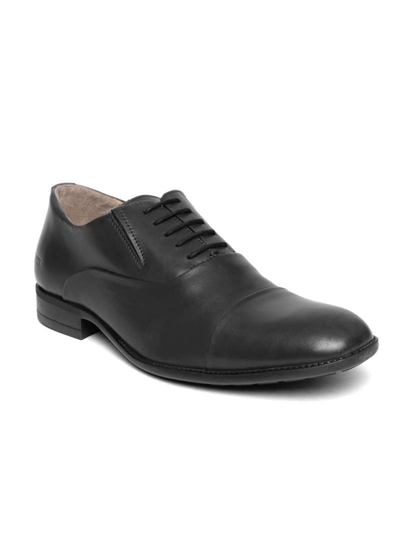 Buy Woods Men Black Leather Formal Shoes Formal Shoes for Men 1434689 Myntra