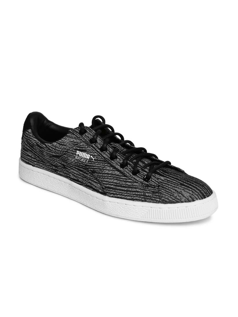 Buy Puma Men Charcoal Grey Basket Classic Tiger Mesh Sneakers Casual Shoes for Men 1434788 Myntra