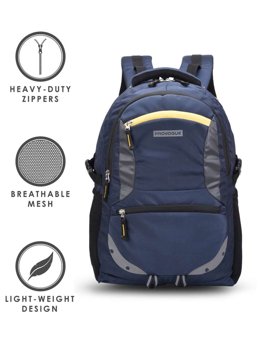 Buy Provogue Unisex Navy Blue Contrast Detail Backpack with Reflective Strip Backpacks for Unisex 14352428 Myntra