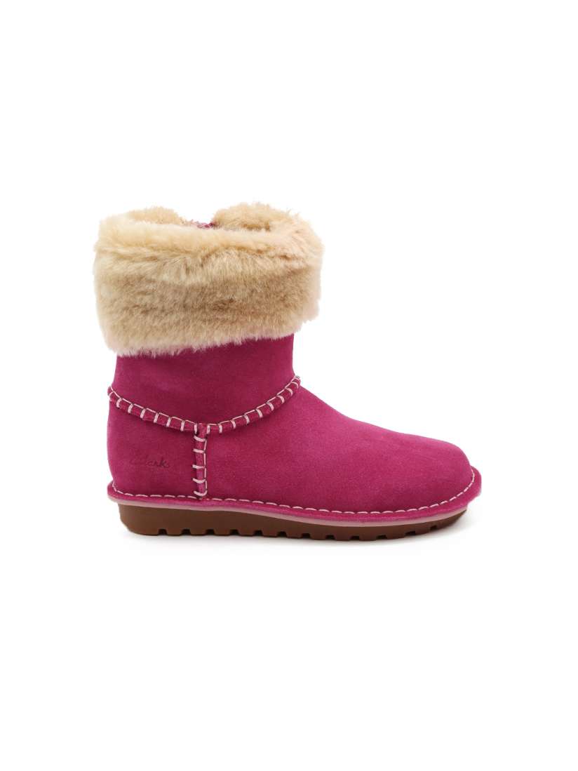 Buy Clarks Girls Pink Suede Boots Boots for Girls 1437106 Myntra