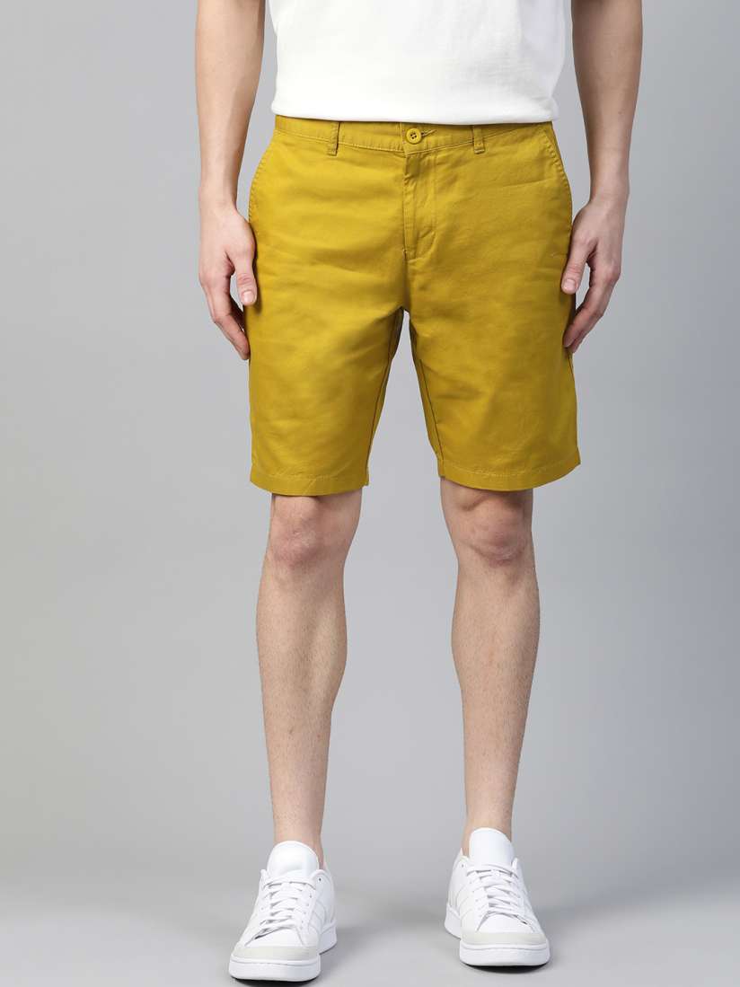 Buy Mast Harbour Men Mustard Yellow Mid Rise Chino Shorts Shorts for Men 14372716 Myntra