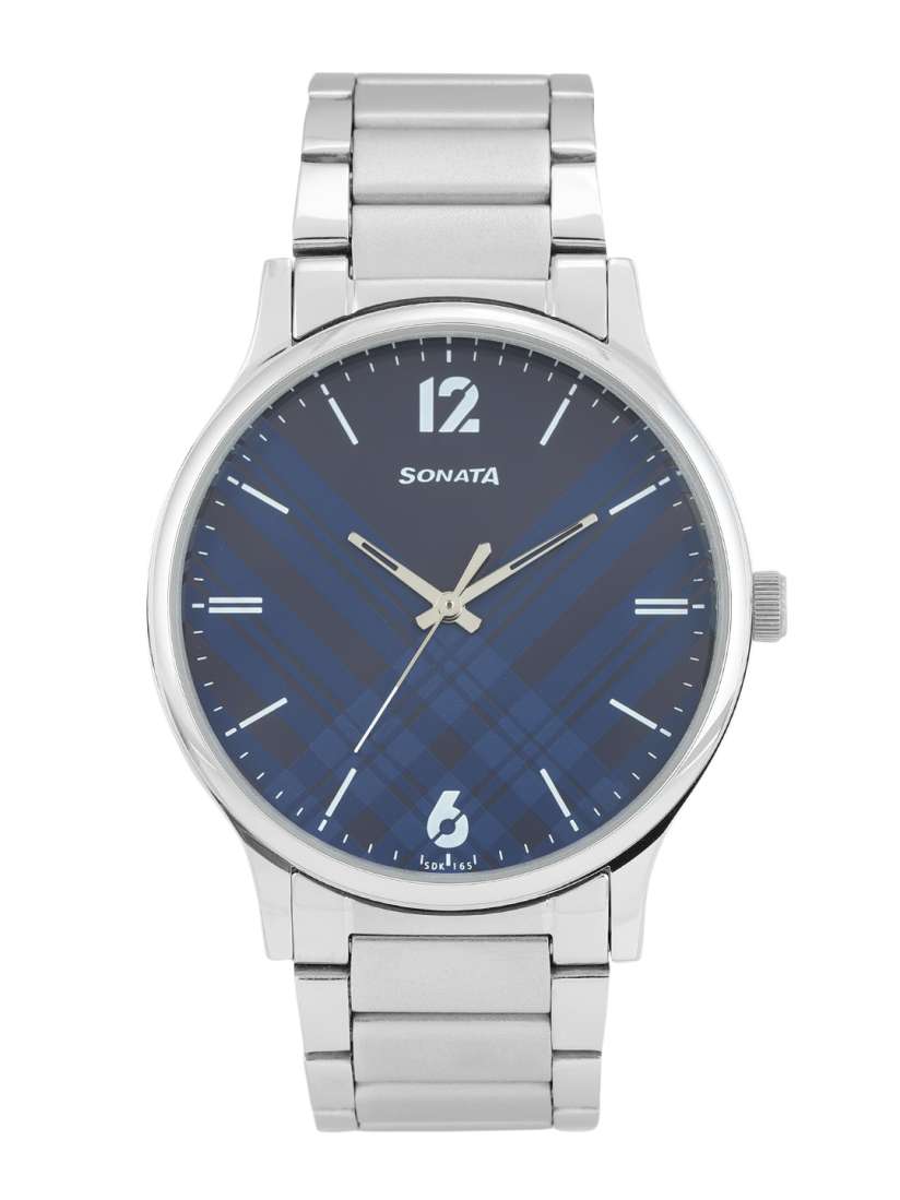 Buy Sonata Men Blue Black Printed Analogue Watch NN77105SM01W Watches for Men 14373886 Myntra