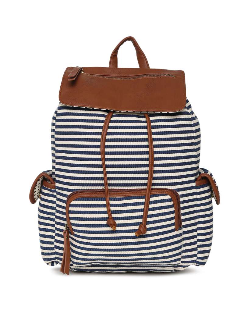 Buy Steve Madden Women White Blue Striped Backpack Backpacks for Women 1438586 Myntra