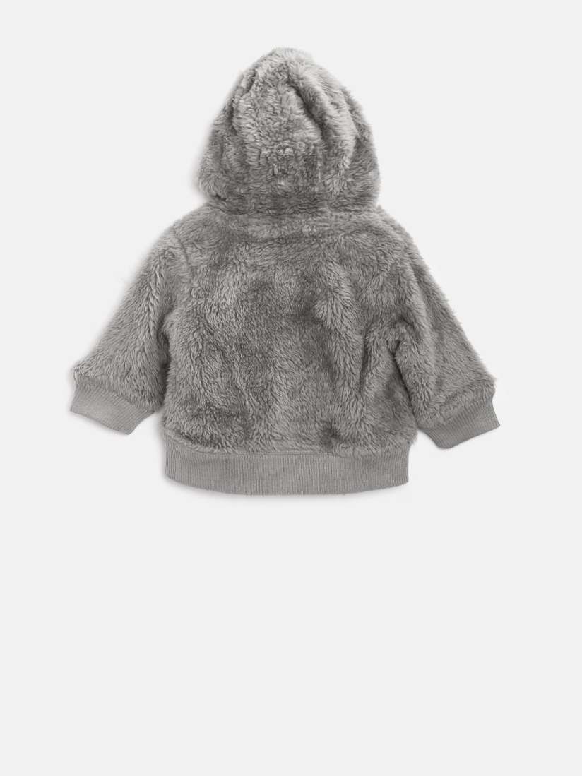 Buy mothercare Boys Grey Faux Fur Bear Hooded Jacket Jackets for Boys 1438816 Myntra