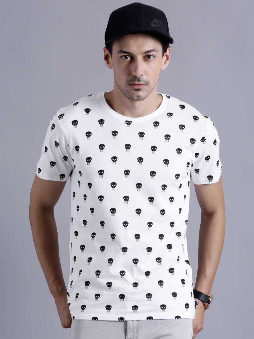 Buy Punisher by KNK White Printed Pure Cotton T shirt Tshirts for Men 1439721 Myntra