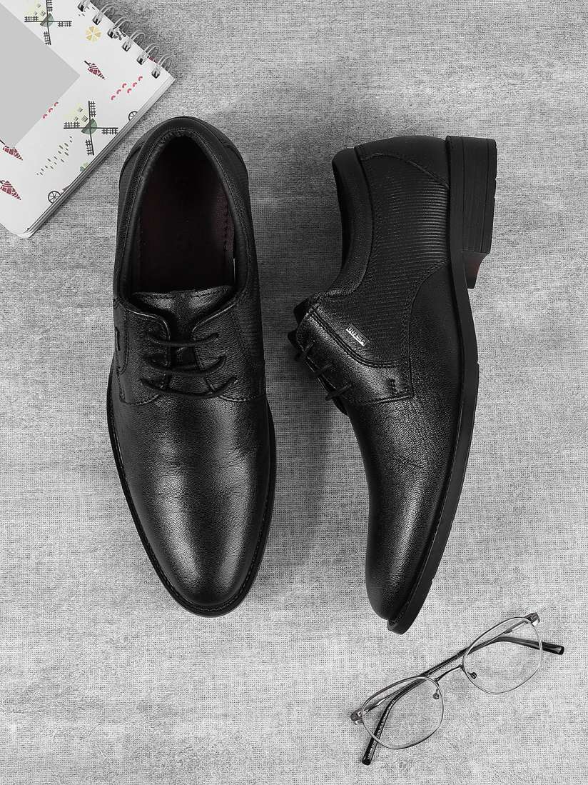 Buy Metro Men Black Textured Leather Formal Derbys Formal Shoes for Men 14414430 Myntra
