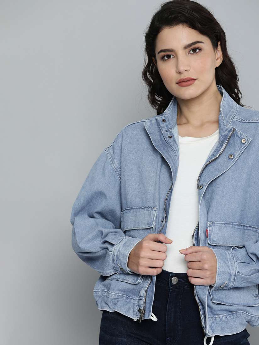 Buy Levis Women Blue Solid Waterless Lightweight Chill Tech Denim Jacket Jackets for Women 14420058 Myntra