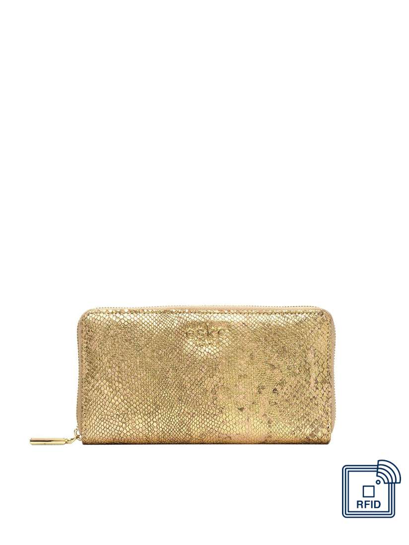 Buy Eske Women Gold Toned Textured Zip Around Wallet Wallets for Women 14430450 Myntra