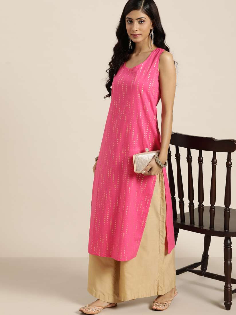 Buy Moda Rapido Women Pink Golden Geometric Kurta Kurtas for Women 14430920 Myntra