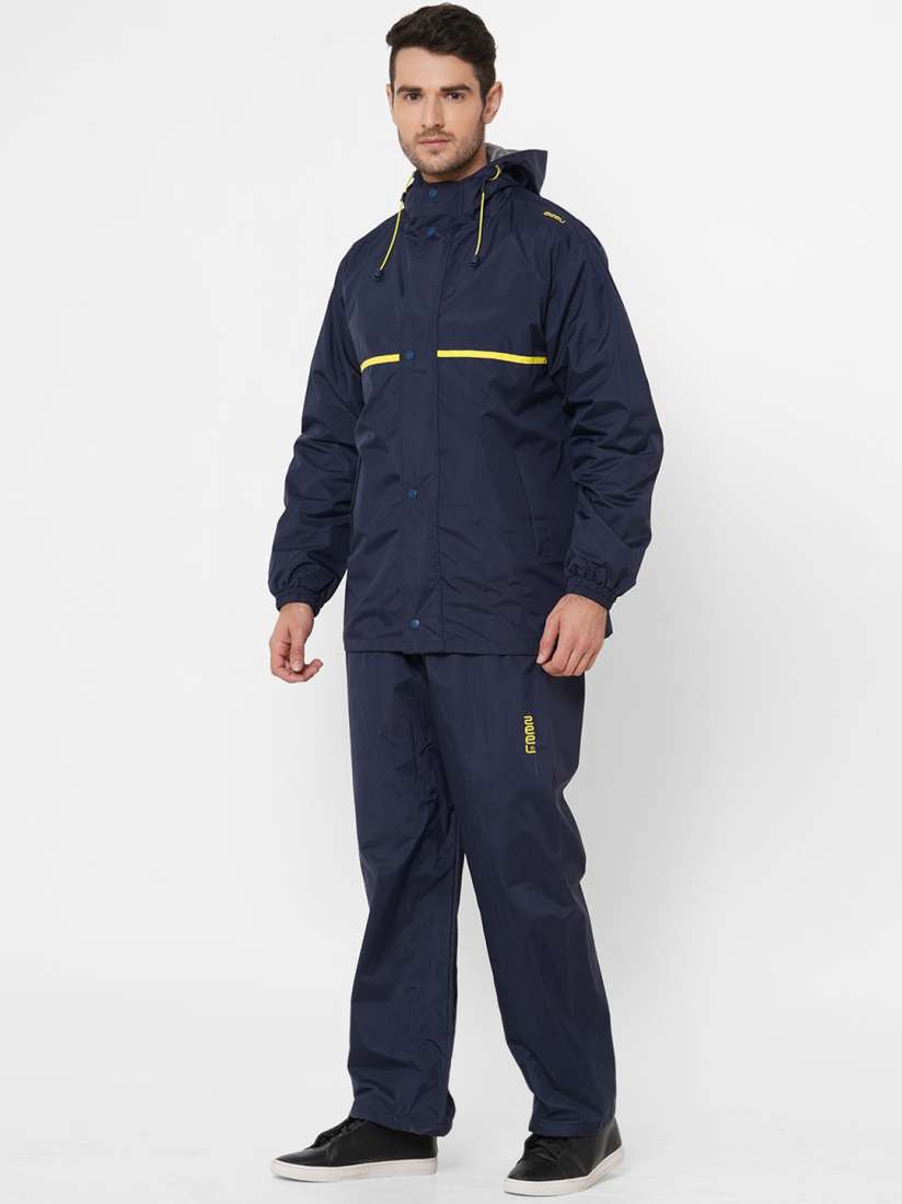 Buy Zeel Men Navy Blue Grey Solid Reversible Rain Suit Rain Suit for Men 14434226 Myntra