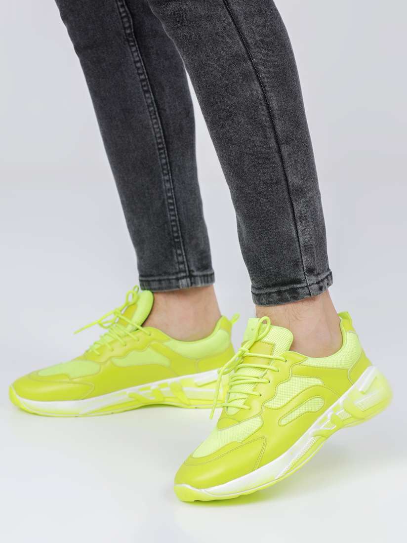 Fluorescent green sneakers shop