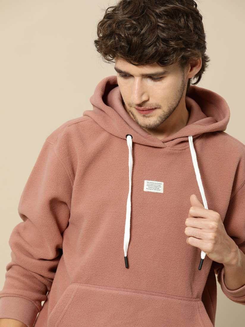 Buy Mr Bowerbird Men Rust Pink Hooded Fleece Sweatshirt Sweatshirts for Men 14453154 Myntra