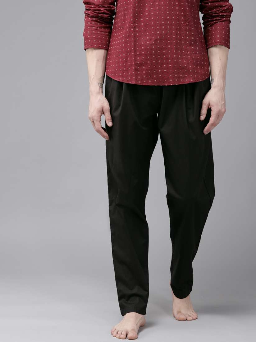 Buy See Designs Men Black Solid Pure Cotton Lounge Pants Lounge Pants for Men 14454040 Myntra