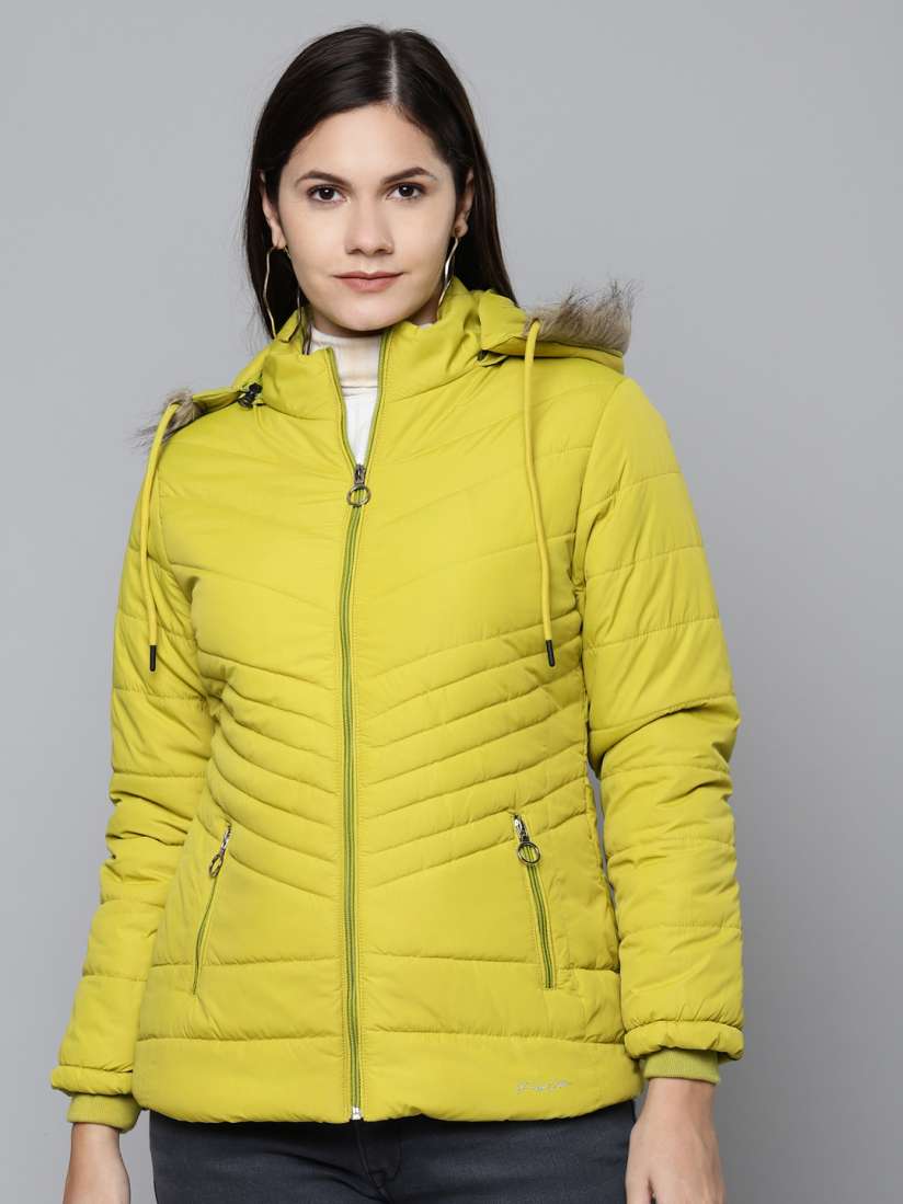 Buy Foreign Culture By Fort Collins Women Lime Green Lightweight Padded Jacket Jackets for Women 14457994 Myntra