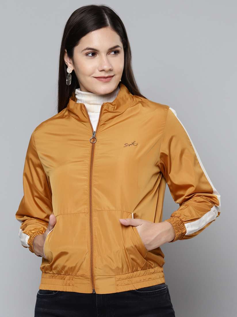 Mustard yellow bomber jacket womens outlet