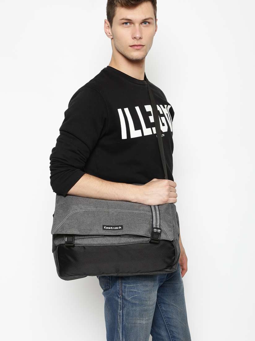 Buy Fastrack Men Charcoal Grey Messenger Bag Messenger Bag for Men 1446073 Myntra