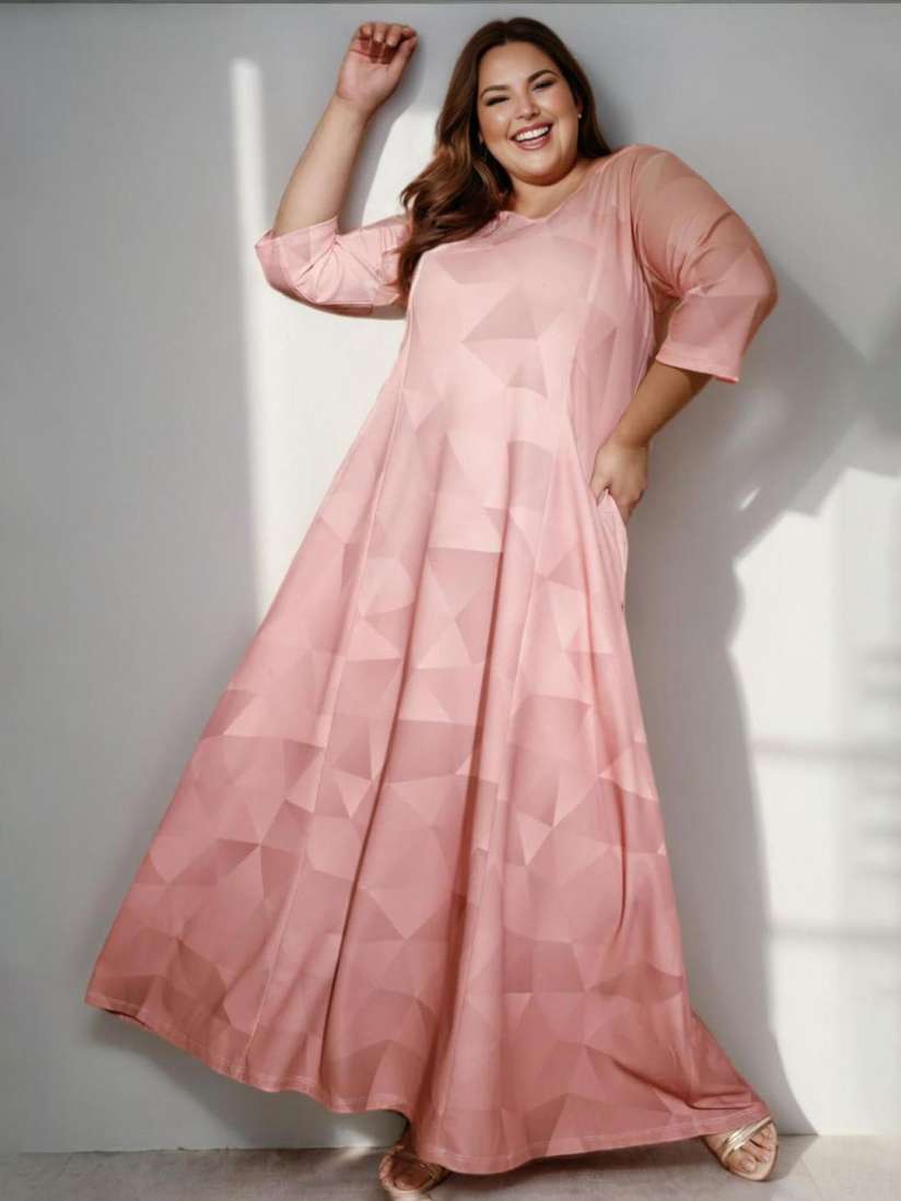 Buy Amydus Women Plus Size Peach Maxi Dress Dresses for Women 14463256 Myntra