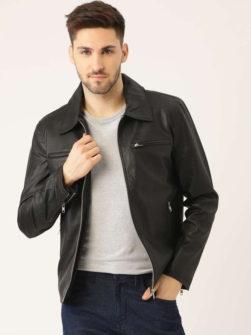 Myntra leather jacket outlet