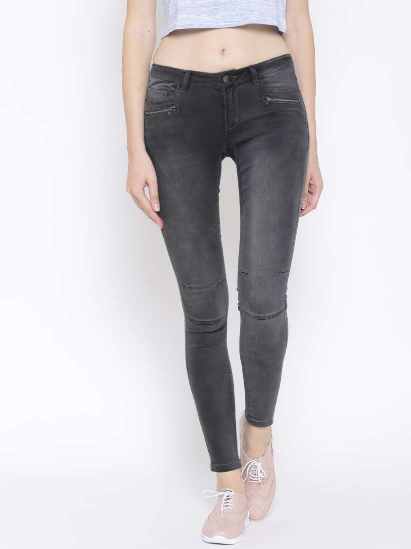Buy Vero Moda Grey Washed Panelled Stretchable Jeans Jeans for Women 1450009 Myntra