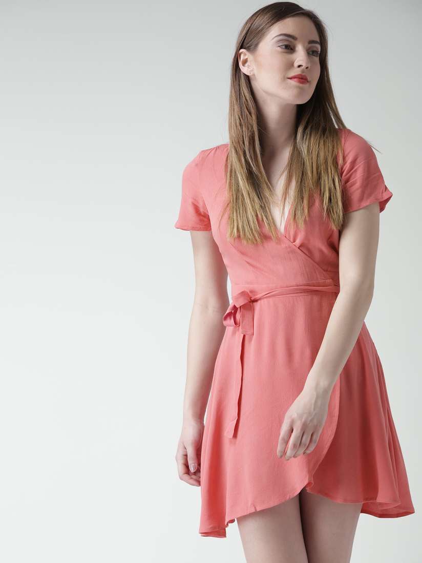 Forever 21 pink wrap dress outlet