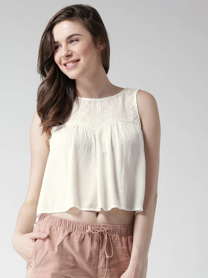 Forever 21 white lace crop top discount