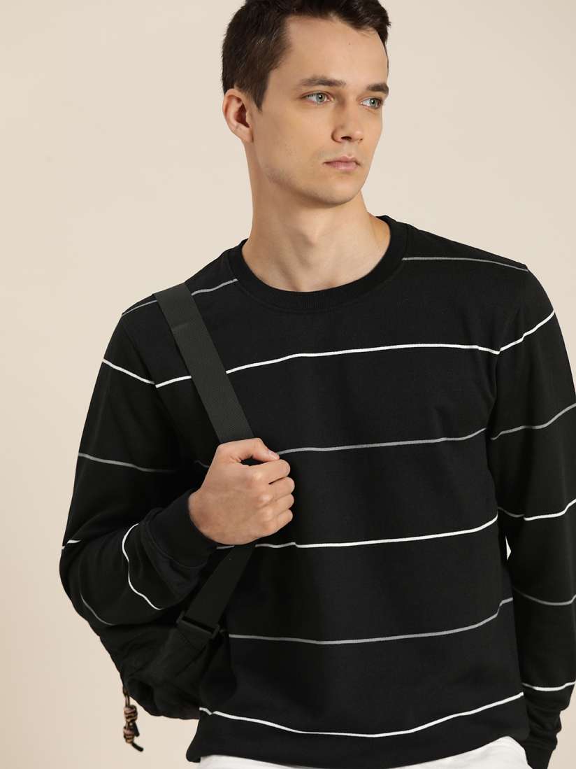 Black and white striped sweatshirt mens hot sale