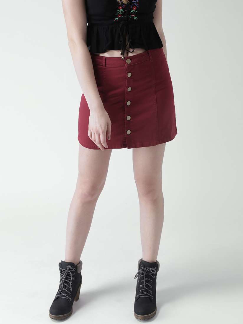 Maroon skirt forever 21 clearance