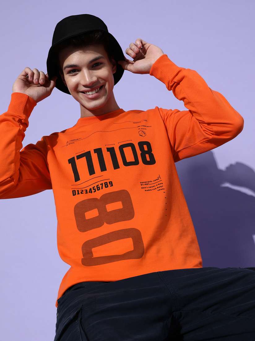 Orange graphic sweatshirt shop