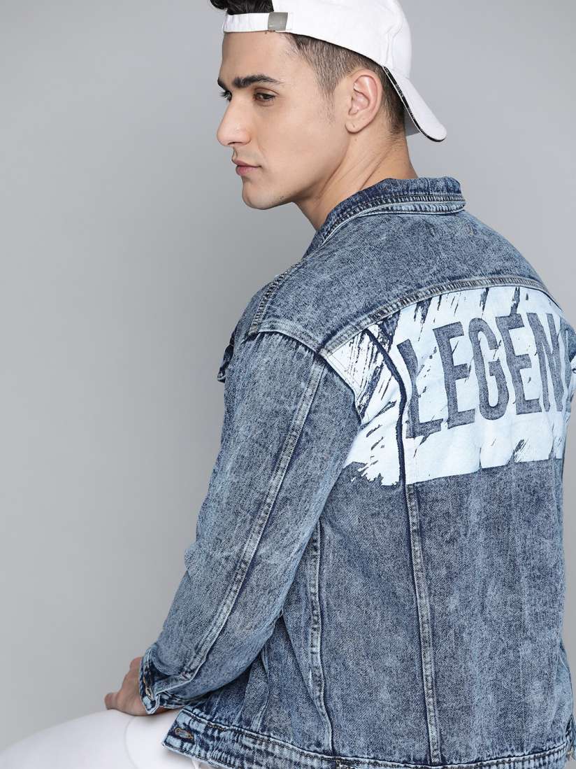 Buy Kook N Keech Men Blue Pure cotton Washed Denim Jacket Jackets for Men 14513470 Myntra