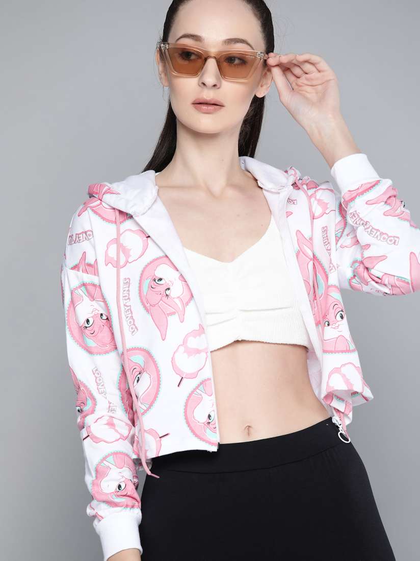 Looney tunes cropped sweatshirt hot sale