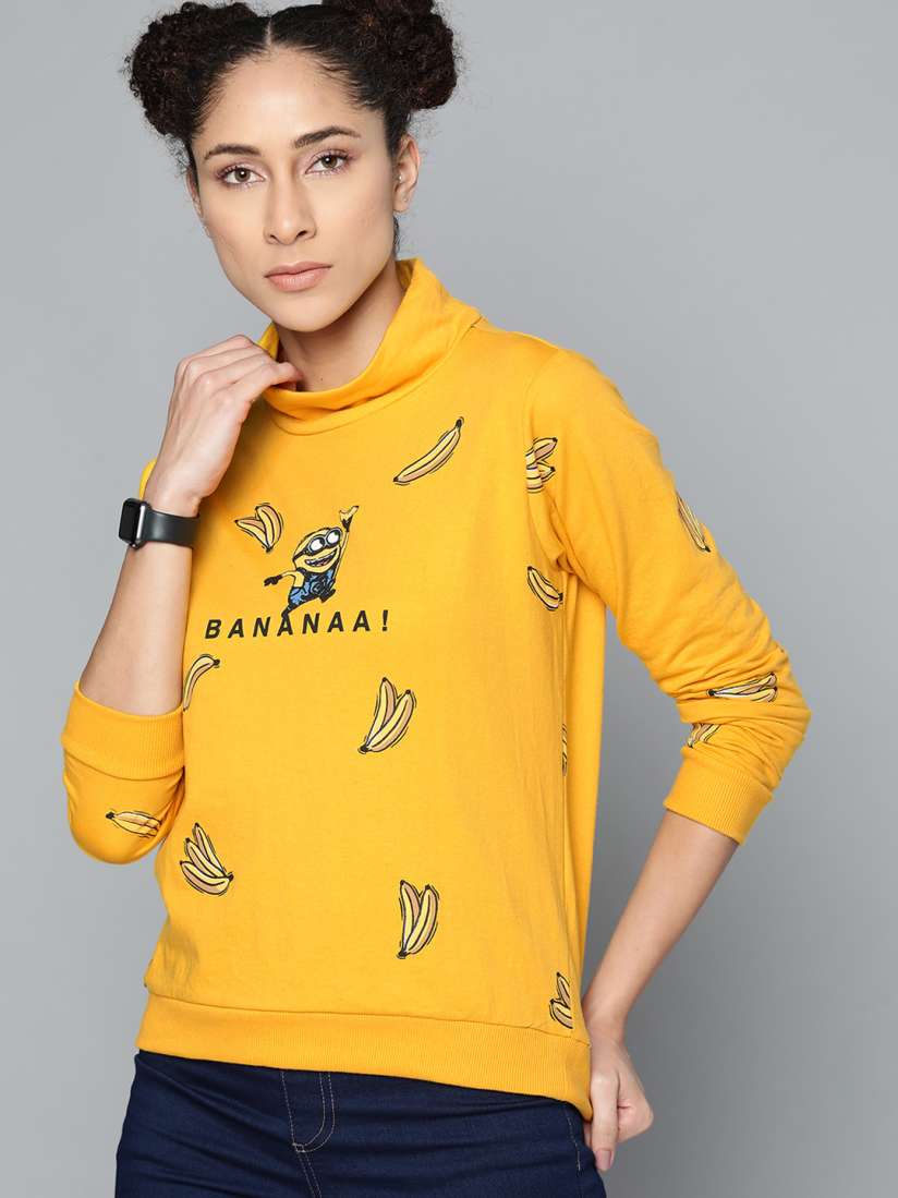 Buy Minions by Kook N Keech Women Yellow Black Minion Printed Sweatshirt Sweatshirts for Women 14516188 Myntra