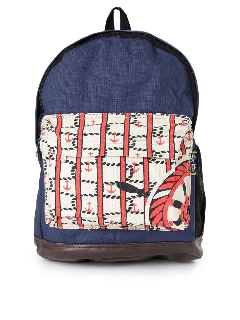 Buy Kanvas Katha Women Navy Cream Coloured Printed Backpack Backpacks for Women 1454564 Myntra