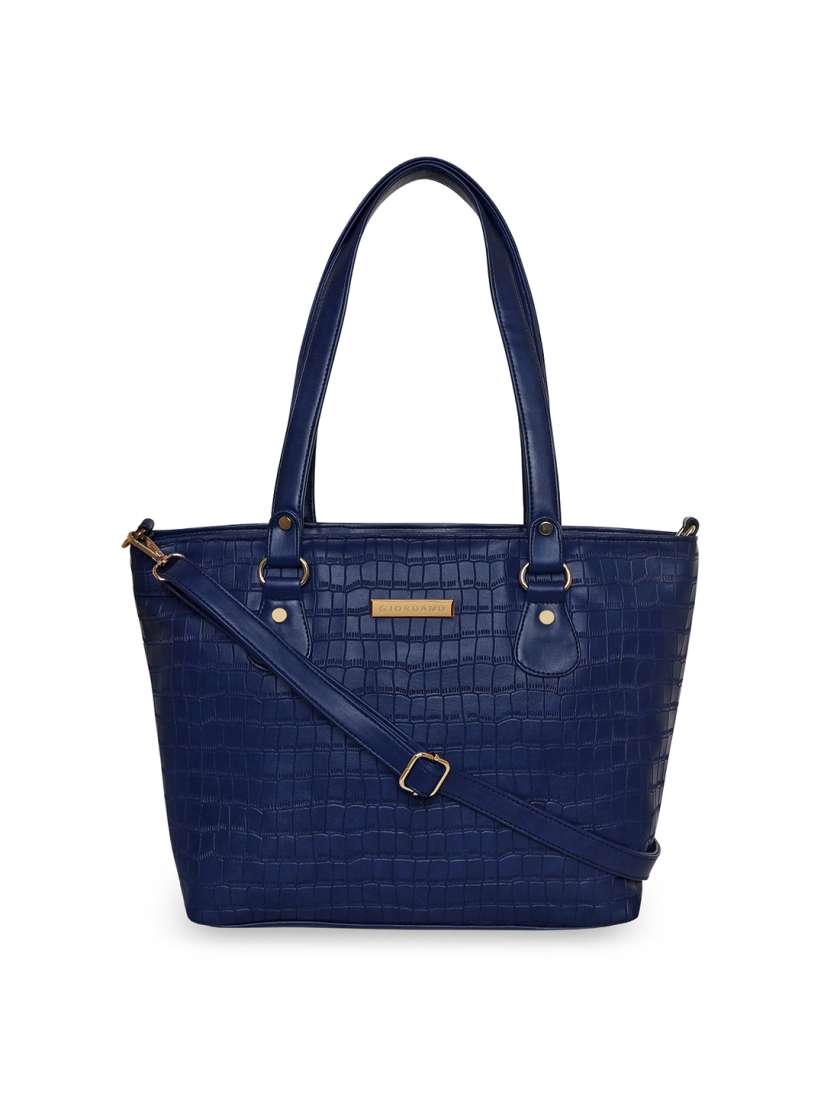 Buy GIORDANO Women Navy Blue Textured Structured Shoulder Bag Handbags for Women 14547746 Myntra