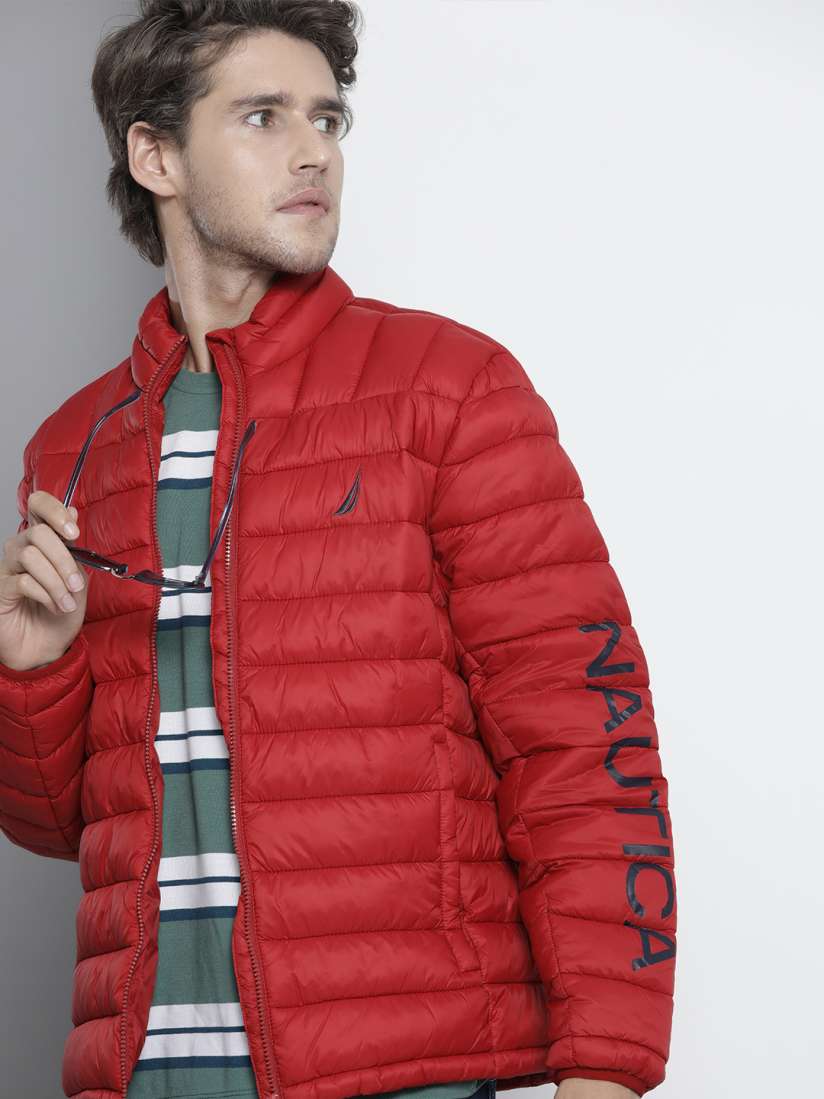 Buy Nautica Men Red Puffer Jacket with Printed Detail Jackets for Men 14550568 Myntra