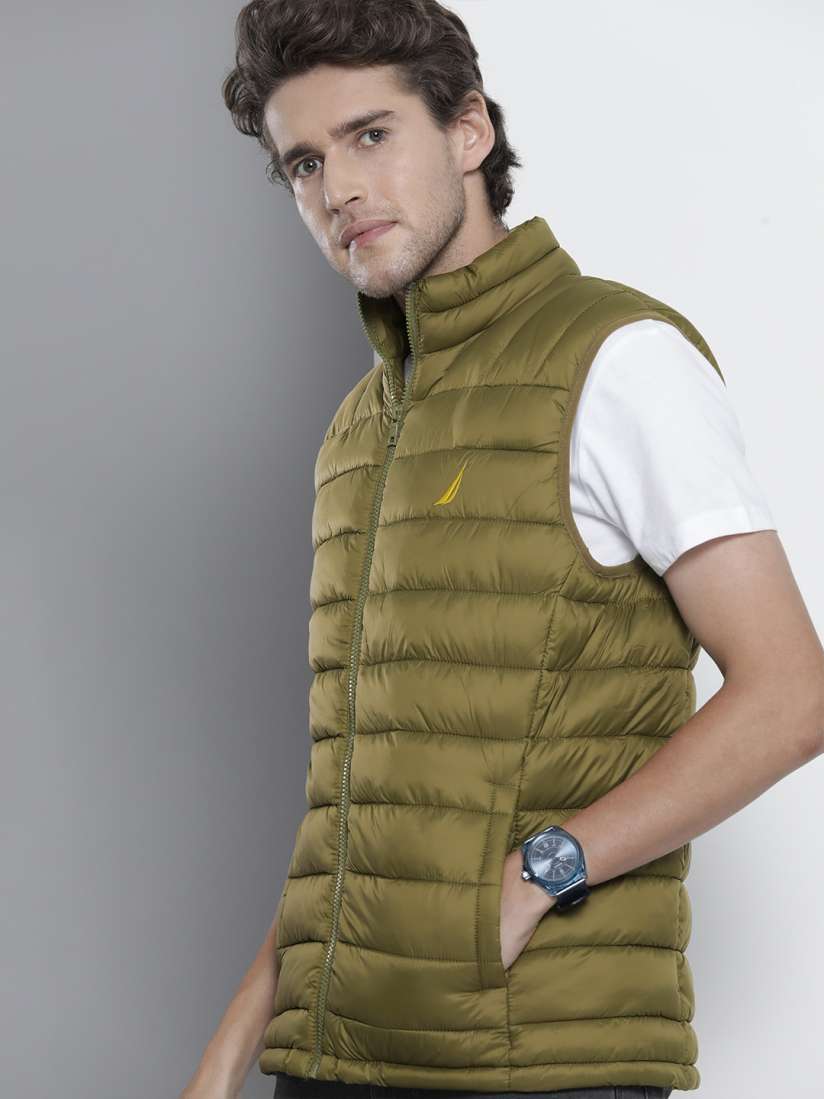 Buy Nautica Men Olive Green Solid Puffer Jacket Jackets for Men 14550584 Myntra
